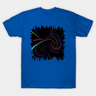 Neon Arcs and Spiral Lines T-Shirt